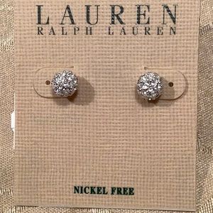 NWT silver round ball nickel free earrings